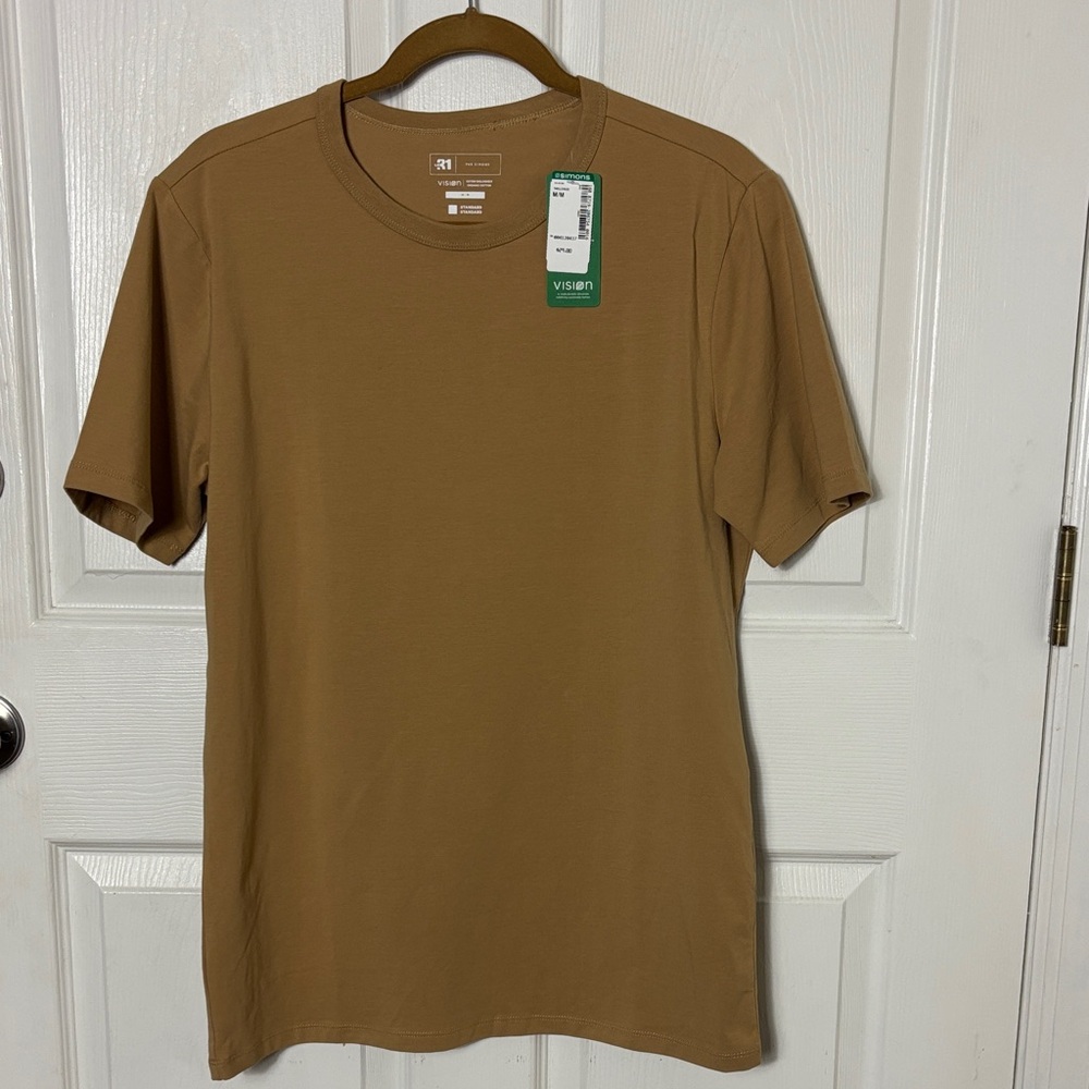New NWT Le31 Par Simons Cognac Short Sleeve Tee Organic Cotton Size Medium